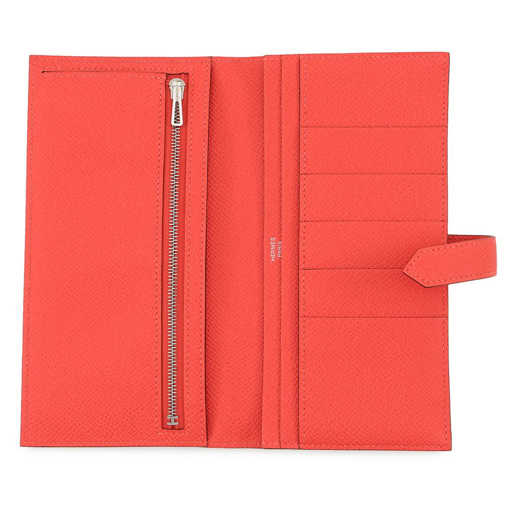 エルメス 長財布 ベアンスフレ オレンジフィールド/シルバー金具 エプソン W刻印 HERMES 財布