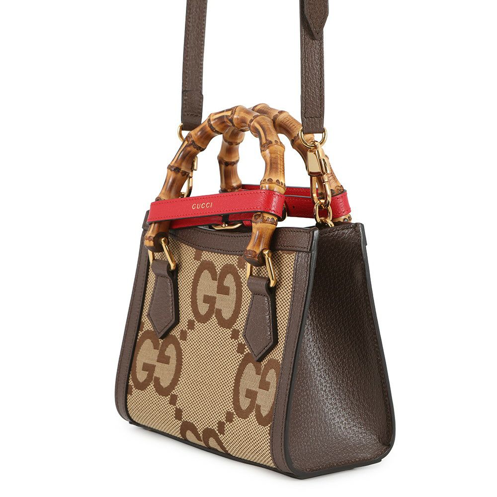グッチ ハンドバッグ ダイアナ ミニ ジャンボGG GGキャンバス/レザー 655661 GUCCI 2wayショルダー
