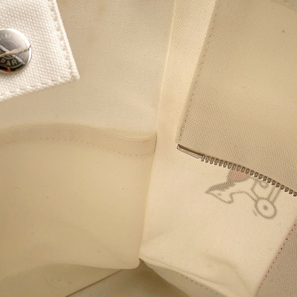 エルメス マザーズバッグ アダダ キャンバス 馬モチーフ HERMES トートバッグ ポーチ付き 白