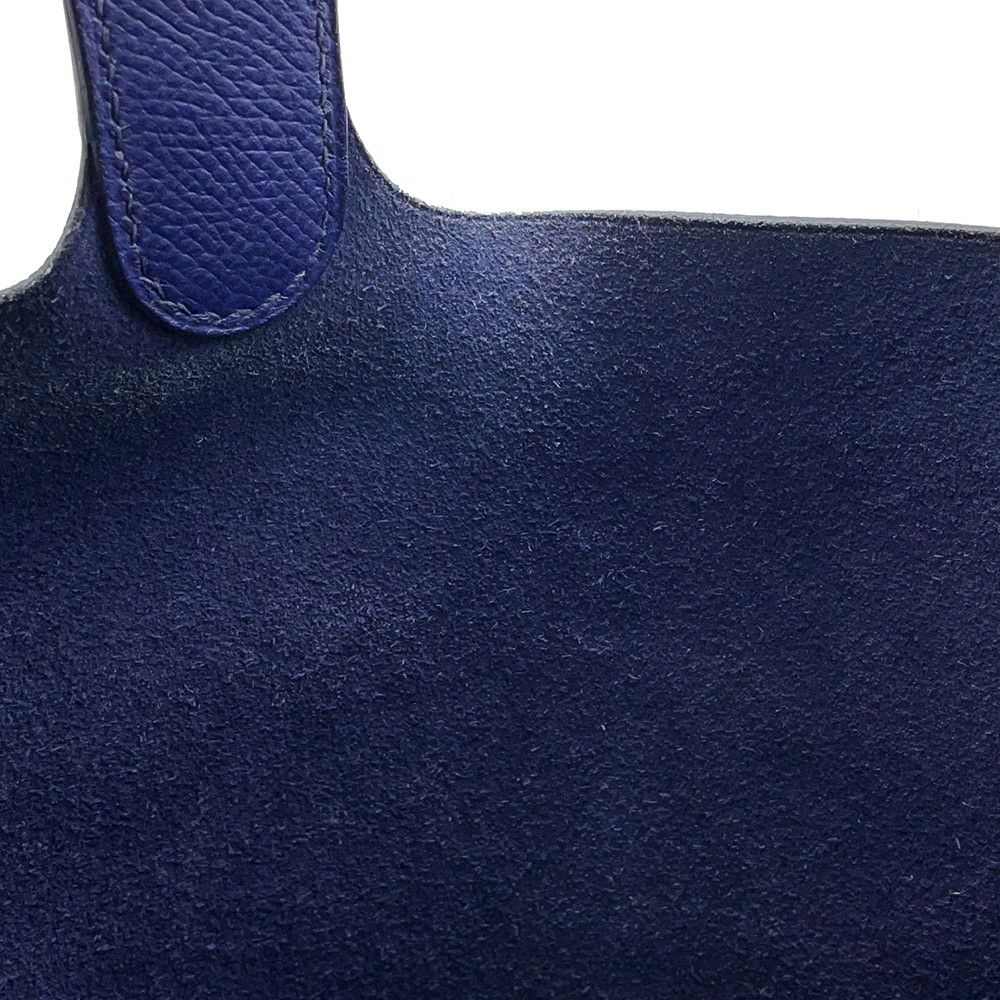 エルメス ハンドバッグ ピコタンロックMM トレサージュ ブルーアンクル/ブリック/ブラック/シルバー金具 エプソン D刻印