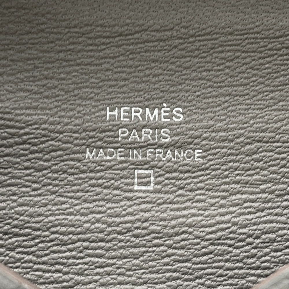 エルメス カードケース カルヴィ パールグレー アリゲーターマット B刻印 HERMES 名刺入れ