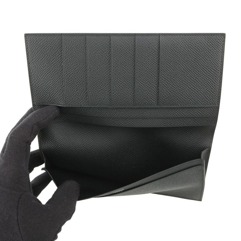 エルメス 長財布 MC2 フレミング ブラック エプソン W刻印 HERMES 財布 メンズ 黒