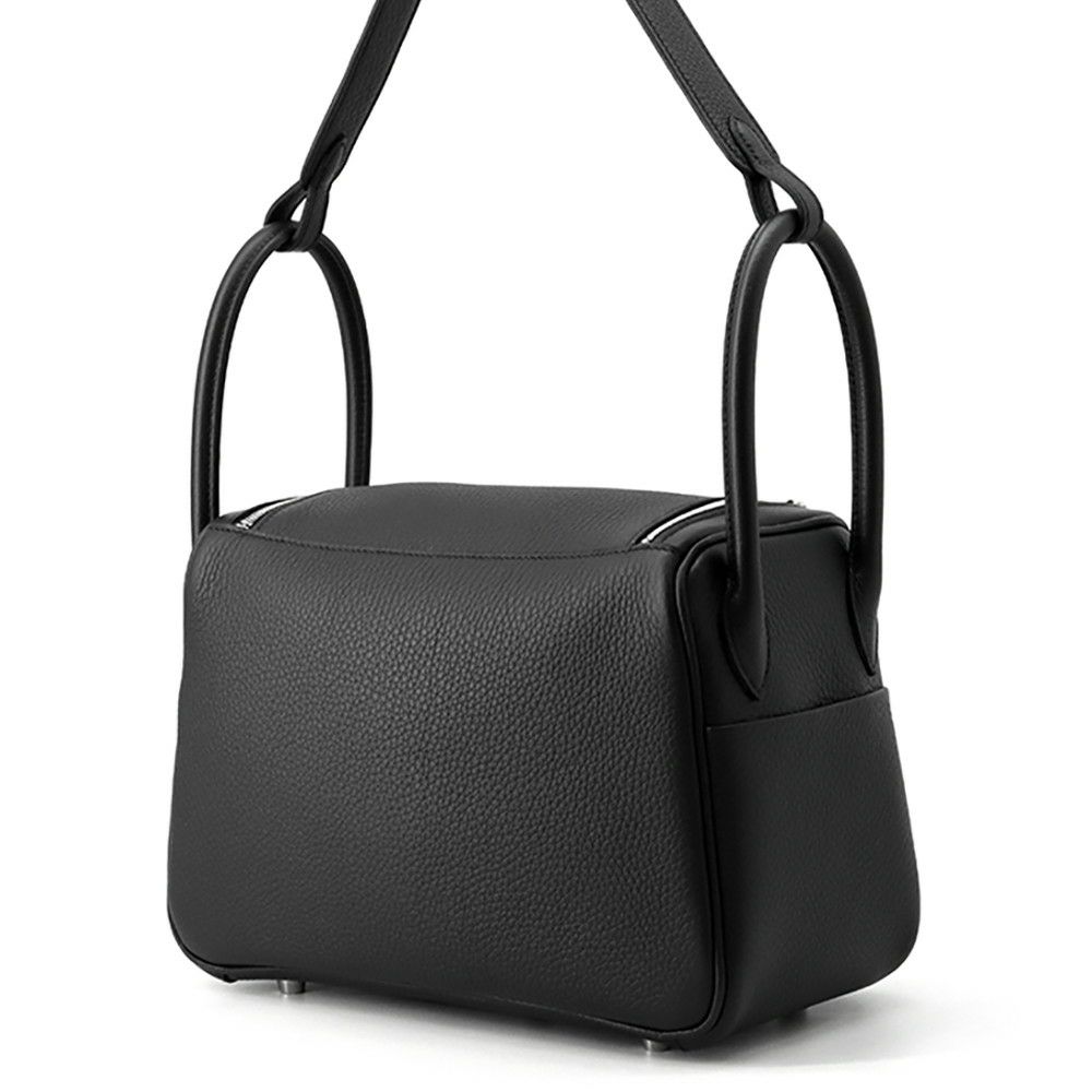 エルメス ハンドバッグ リンディ26  ブラック/シルバー金具 トリヨンクレマンス K刻印 2wayショルダー 黒