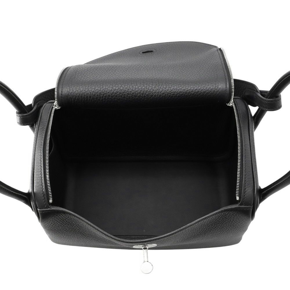 エルメス ハンドバッグ リンディ26  ブラック/シルバー金具 トリヨンクレマンス K刻印 2wayショルダー 黒