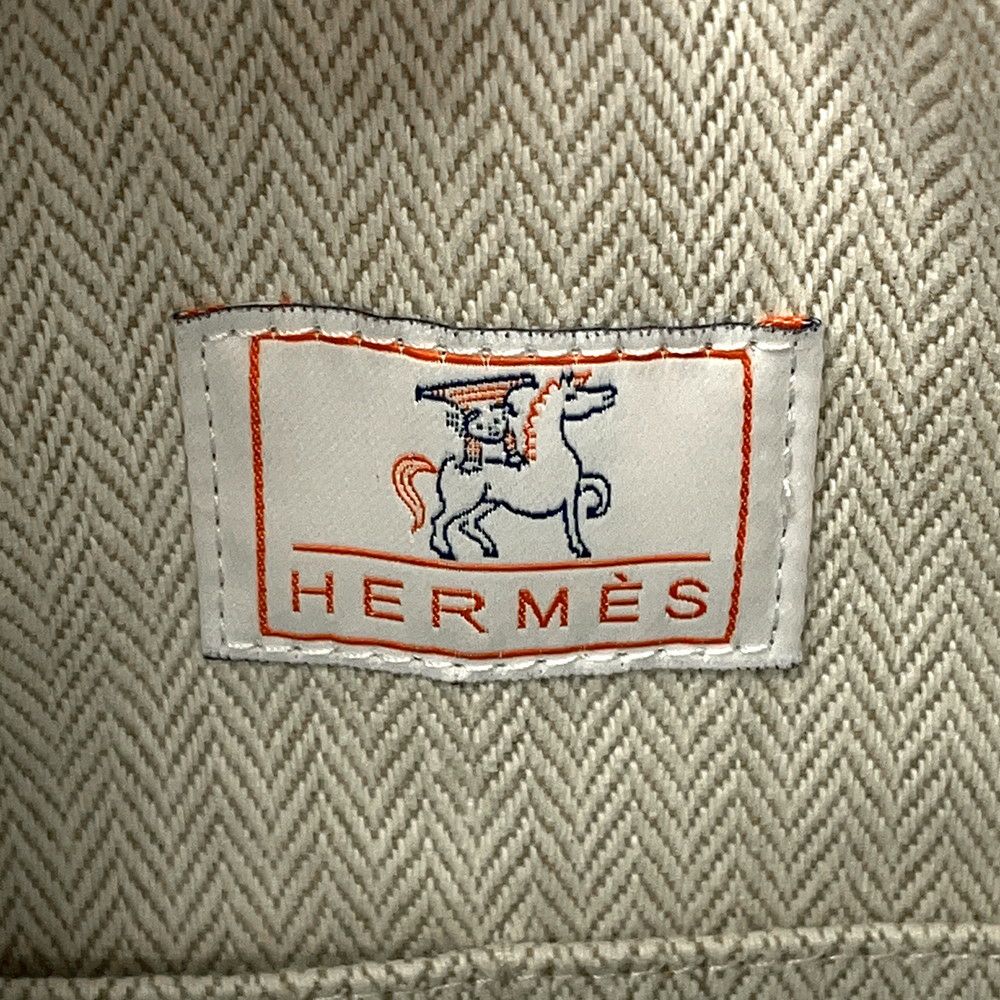 エルメス ポーチ ブリッド・ア・ブラックGM カブリオル グリスペール/シルバー金具 キャンバス HERMES
