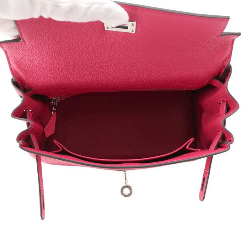 エルメス ハンドバッグ ケリー25 内縫い ローズメキシコ/シルバー金具 トゴ K刻印 2wayショルダー