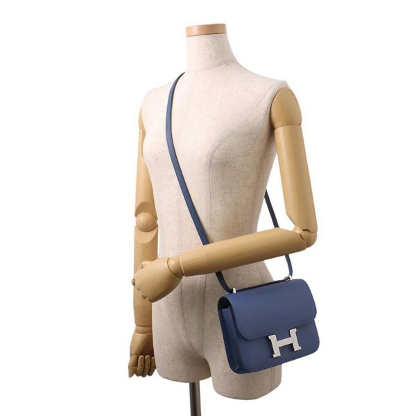 エルメス ミニ コンスタンス3 ミロワール ブルータイ/シルバー金具 エプソン K刻印