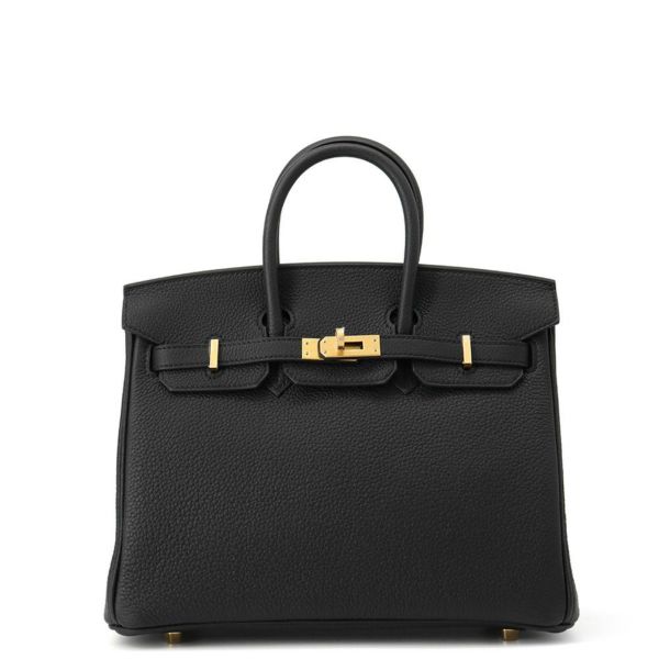 エルメス バーキン25 ブラック/マットゴールド金具 トゴ K刻印 HERMES Birkin ハンドバッグ 黒