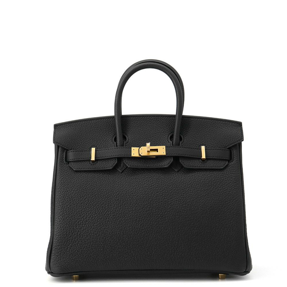 エルメス バーキン25 ブラック/マットゴールド金具 トゴ K刻印 HERMES Birkin ハンドバッグ 黒