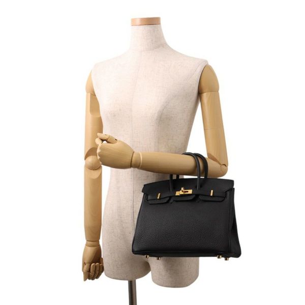 エルメス バーキン25 ブラック/マットゴールド金具 トゴ K刻印 HERMES Birkin ハンドバッグ 黒
