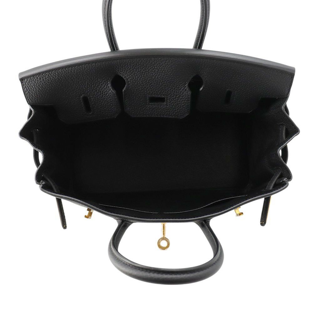 エルメス バーキン25 ブラック/マットゴールド金具 トゴ K刻印 HERMES Birkin ハンドバッグ 黒