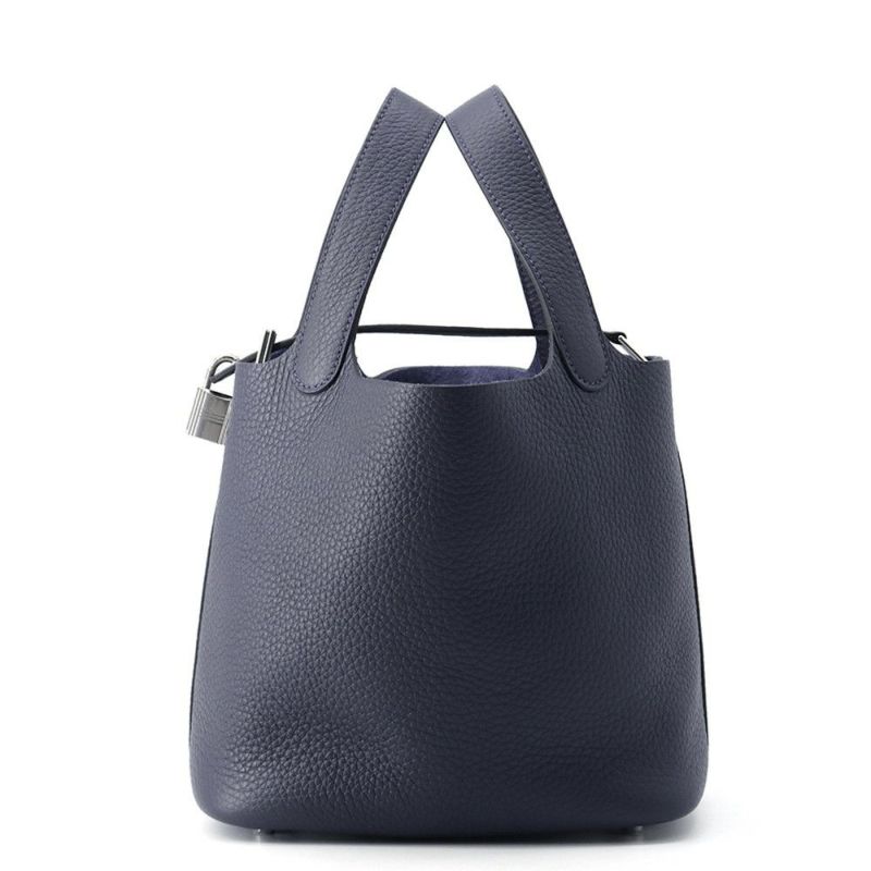 エルメス ハンドバッグ ピコタンロックPM ブルーニュイ/シルバー金具 トリヨンクレマンス K刻印