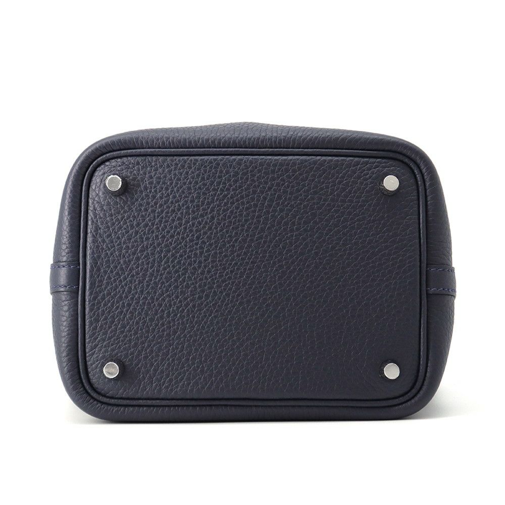エルメス ハンドバッグ ピコタンロックPM ブルーニュイ/シルバー金具 トリヨンクレマンス K刻印