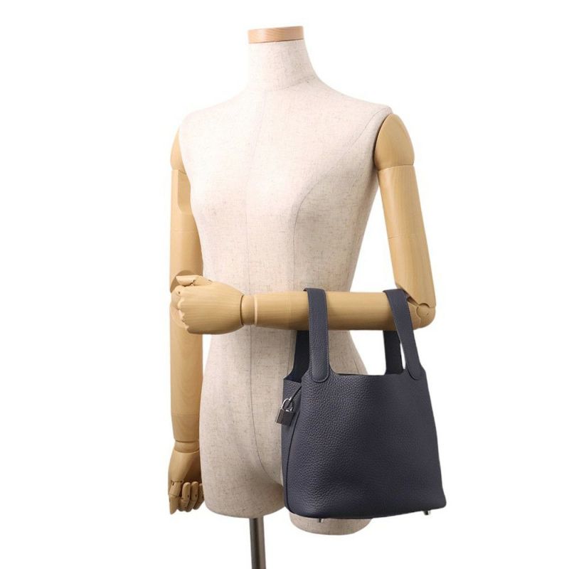エルメス ハンドバッグ ピコタンロックPM ブルーニュイ/シルバー金具 トリヨンクレマンス K刻印