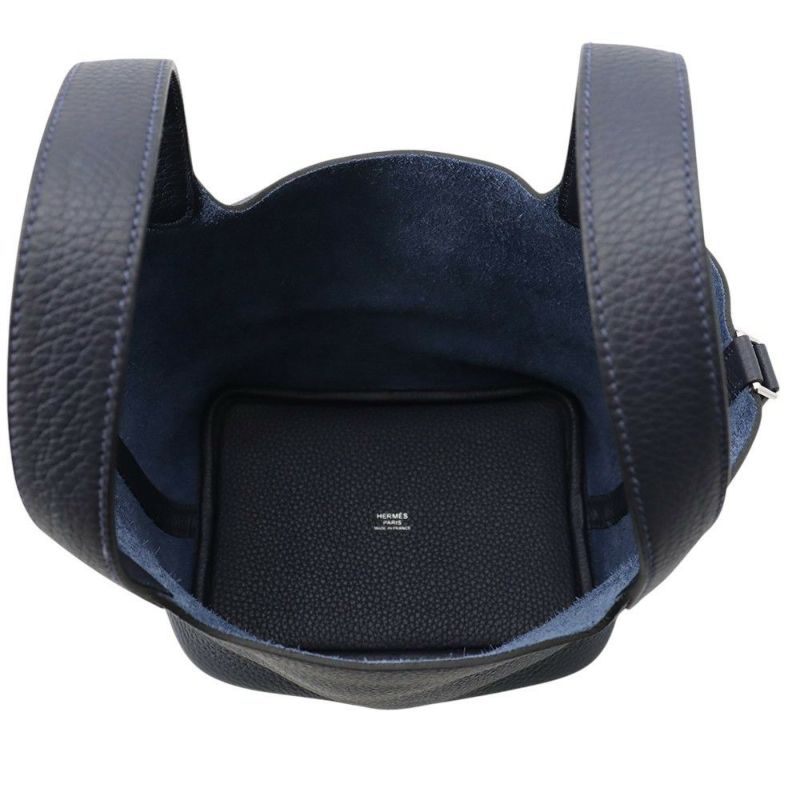エルメス ハンドバッグ ピコタンロックPM ブルーニュイ/シルバー金具 トリヨンクレマンス K刻印