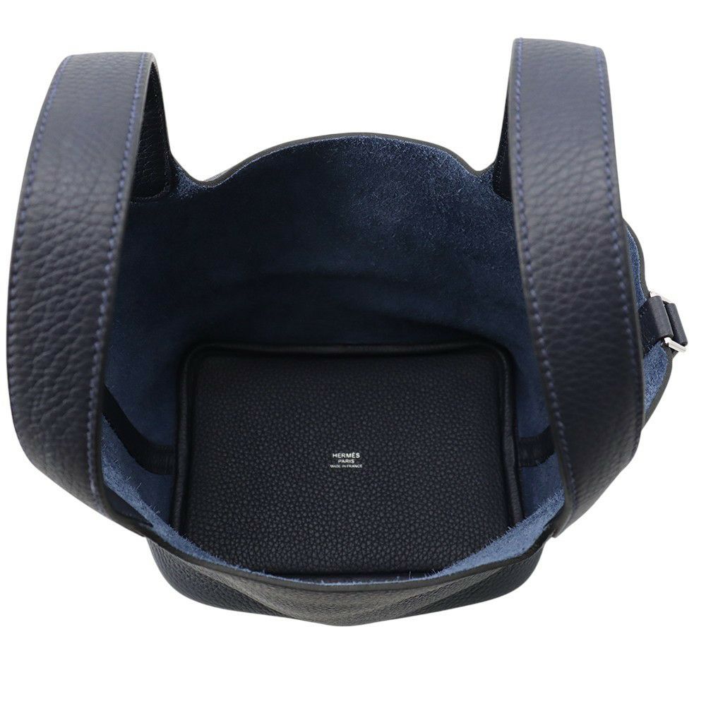 エルメス ハンドバッグ ピコタンロックPM ブルーニュイ/シルバー金具 トリヨンクレマンス K刻印