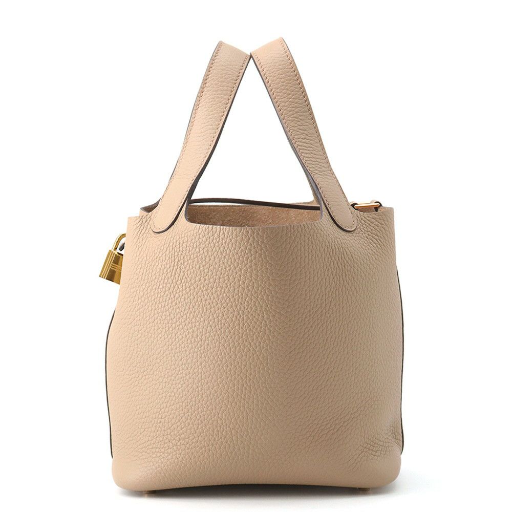 エルメス ハンドバッグ ピコタンロックPM ベージュマルファ/ゴールド金具 トリヨンクレマンス W刻印