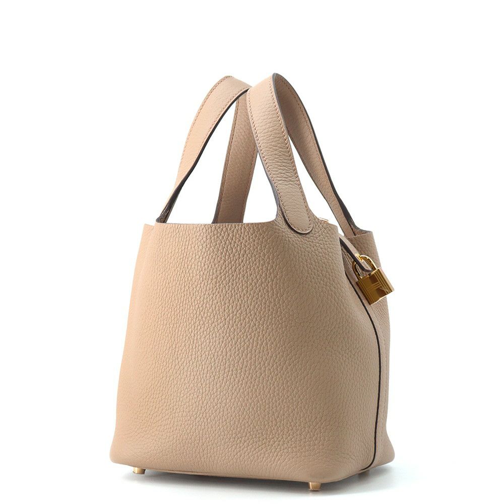 エルメス ハンドバッグ ピコタンロックPM ベージュマルファ/ゴールド金具 トリヨンクレマンス W刻印