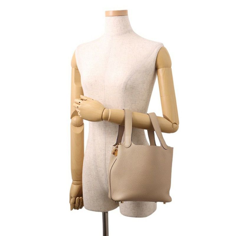 エルメス ハンドバッグ ピコタンロックPM ベージュマルファ/ゴールド金具 トリヨンクレマンス W刻印