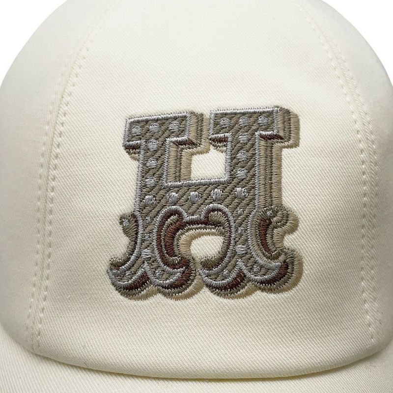 エルメス キャップ セレナ・Hエレクトリック コットン サイズ57 HERMES 帽子 白