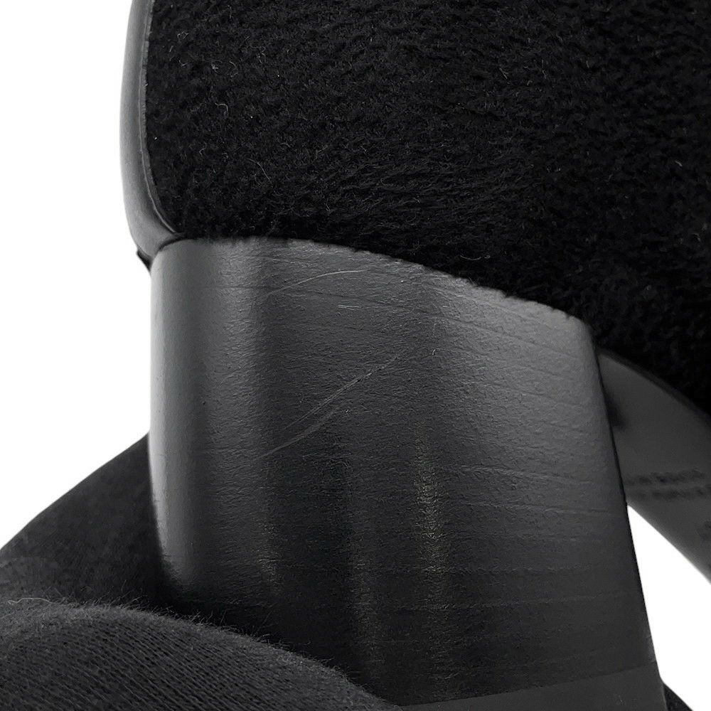 エルメス ショートブーツ ジェナ60 ニットシュニ―ル/カーフレザー レディースサイズ37 HERMES 靴 黒