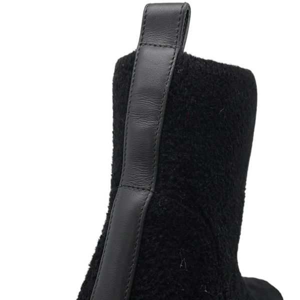 エルメス ショートブーツ ジェナ60 ニットシュニ―ル/カーフレザー レディースサイズ37 HERMES 靴 黒