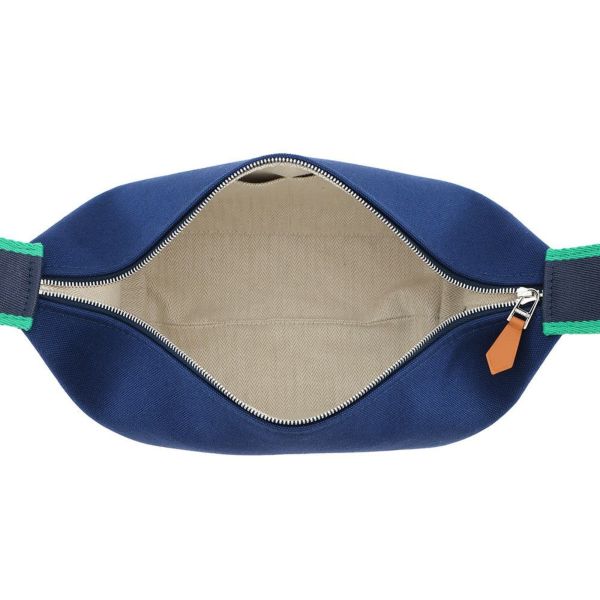 エルメス ポーチ ブリッド・ア・ブラックPM マリン/シルバー金具 キャンバス HERMES 小物入れ