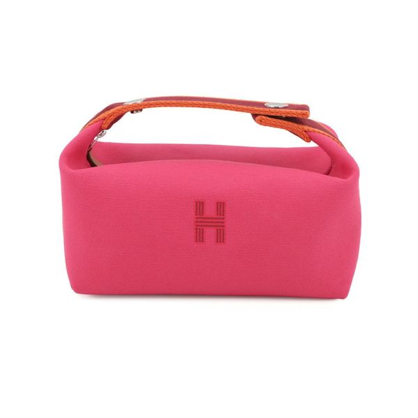 エルメス ポーチ ブリッド・ア・ブラックPM ハイビスカス/シルバー金具 キャンバス HERMES バッグ 小物入れ