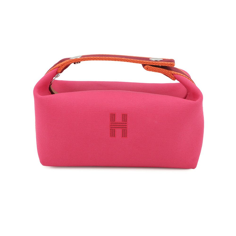 エルメス ポーチ ブリッド・ア・ブラックPM ハイビスカス/シルバー金具 キャンバス HERMES バッグ 小物入れ