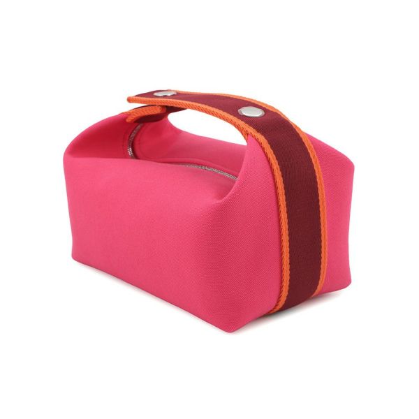 エルメス ポーチ ブリッド・ア・ブラックPM ハイビスカス/シルバー金具 キャンバス HERMES バッグ 小物入れ