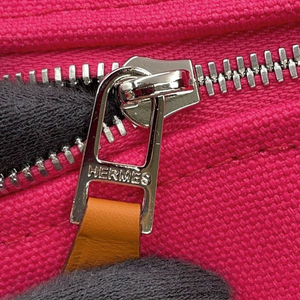 エルメス ポーチ ブリッド・ア・ブラックPM ハイビスカス/シルバー金具 キャンバス HERMES バッグ 小物入れ