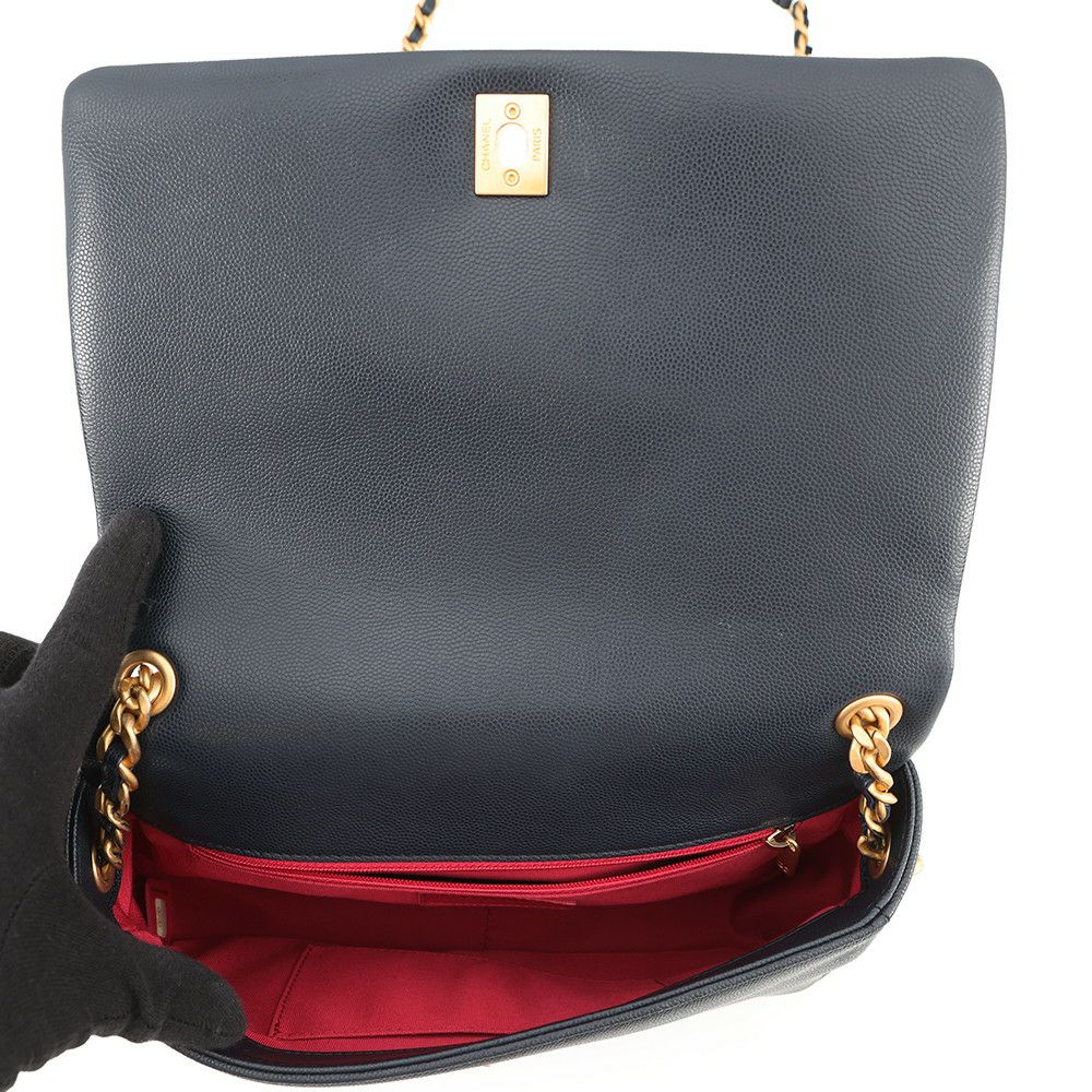 シャネル チェーンショルダーバッグ マトラッセ ココマーク キャビアスキン AS1977 CHANEL