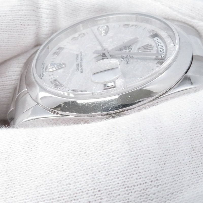 ロレックス デイデイト M番 PT950 118206 2BR ROLEX 腕時計 ウォッチ メテオライト文字盤 2Pダイヤ