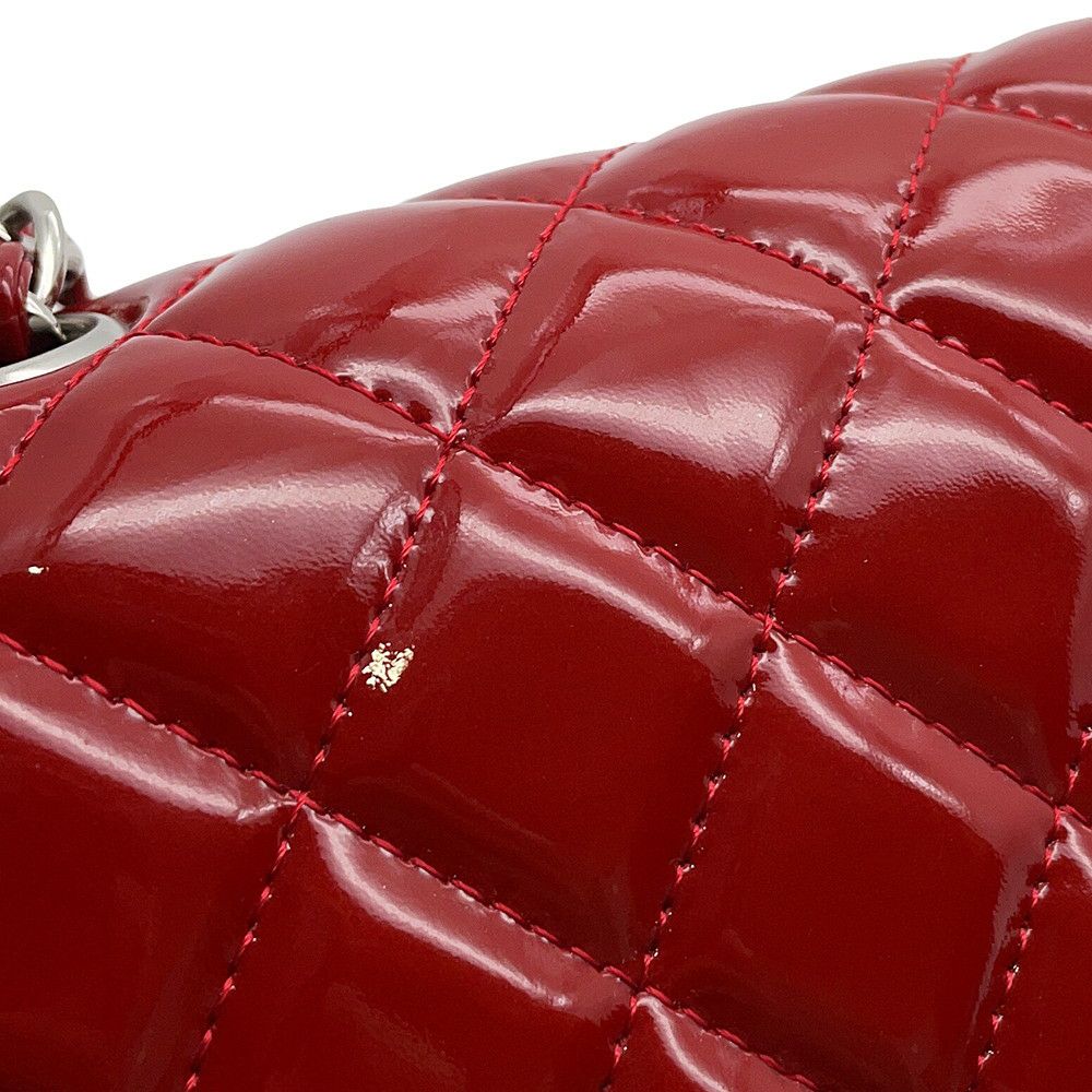 シャネル チェーンショルダーバッグ マトラッセ25 ココマーク ダブルチェーン エナメル パテント A01112 CHANEL