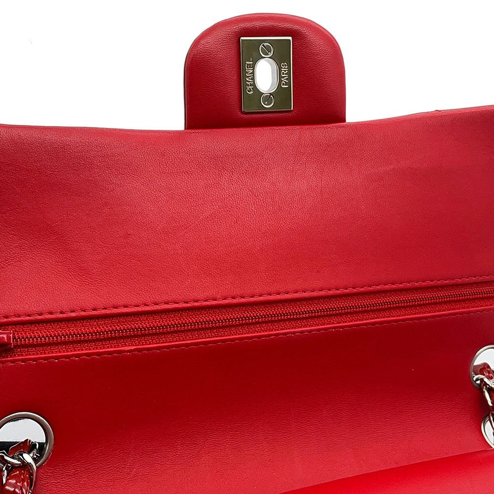 シャネル チェーンショルダーバッグ マトラッセ25 ココマーク ダブルチェーン エナメル パテント A01112 CHANEL