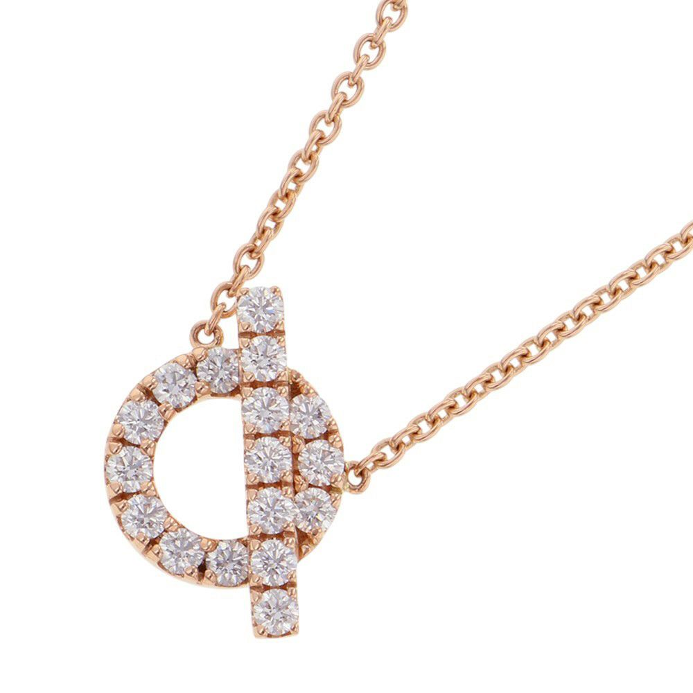 エルメス ネックレス フィネス ペンダント ダイヤモンド 17P 計0.46ct K18PGピンクゴールド HERMES ジュエリー