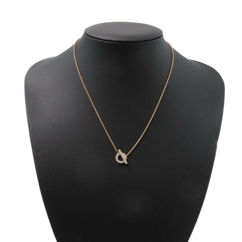エルメス ネックレス フィネス ペンダント ダイヤモンド 17P 計0.46ct K18PGピンクゴールド HERMES ジュエリー
