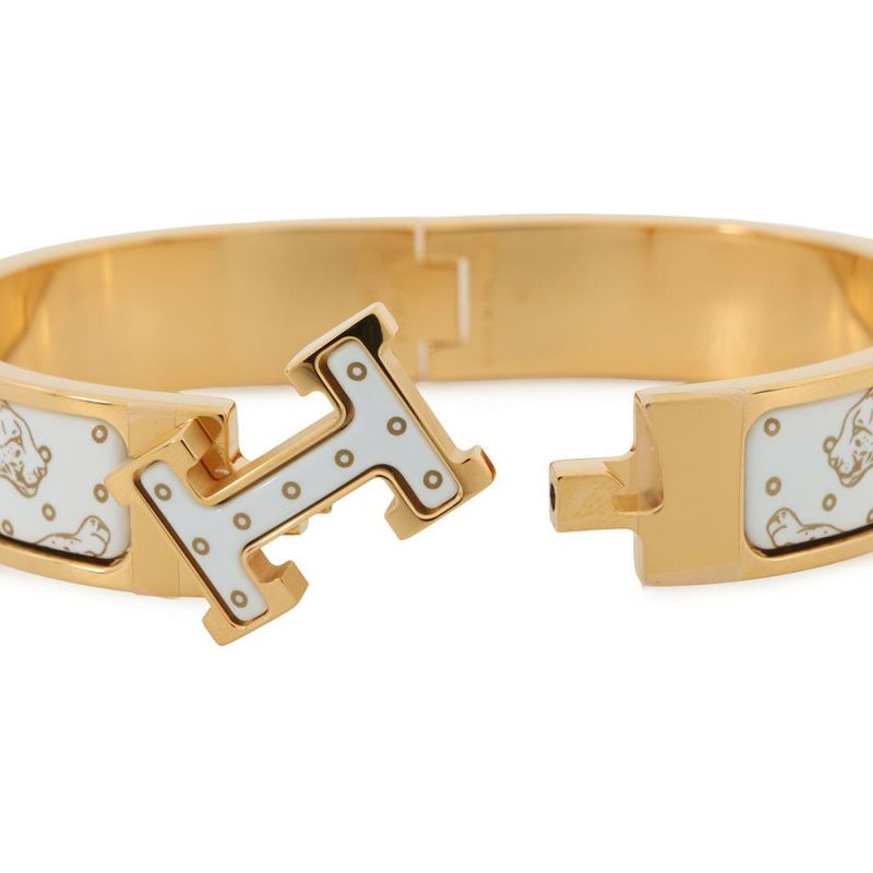 エルメス ブレスレット クリックH クリッククラックPM クリックH・チータ オルフェーヴル/ジョーヌドール/ホワイト/ゴールド金具