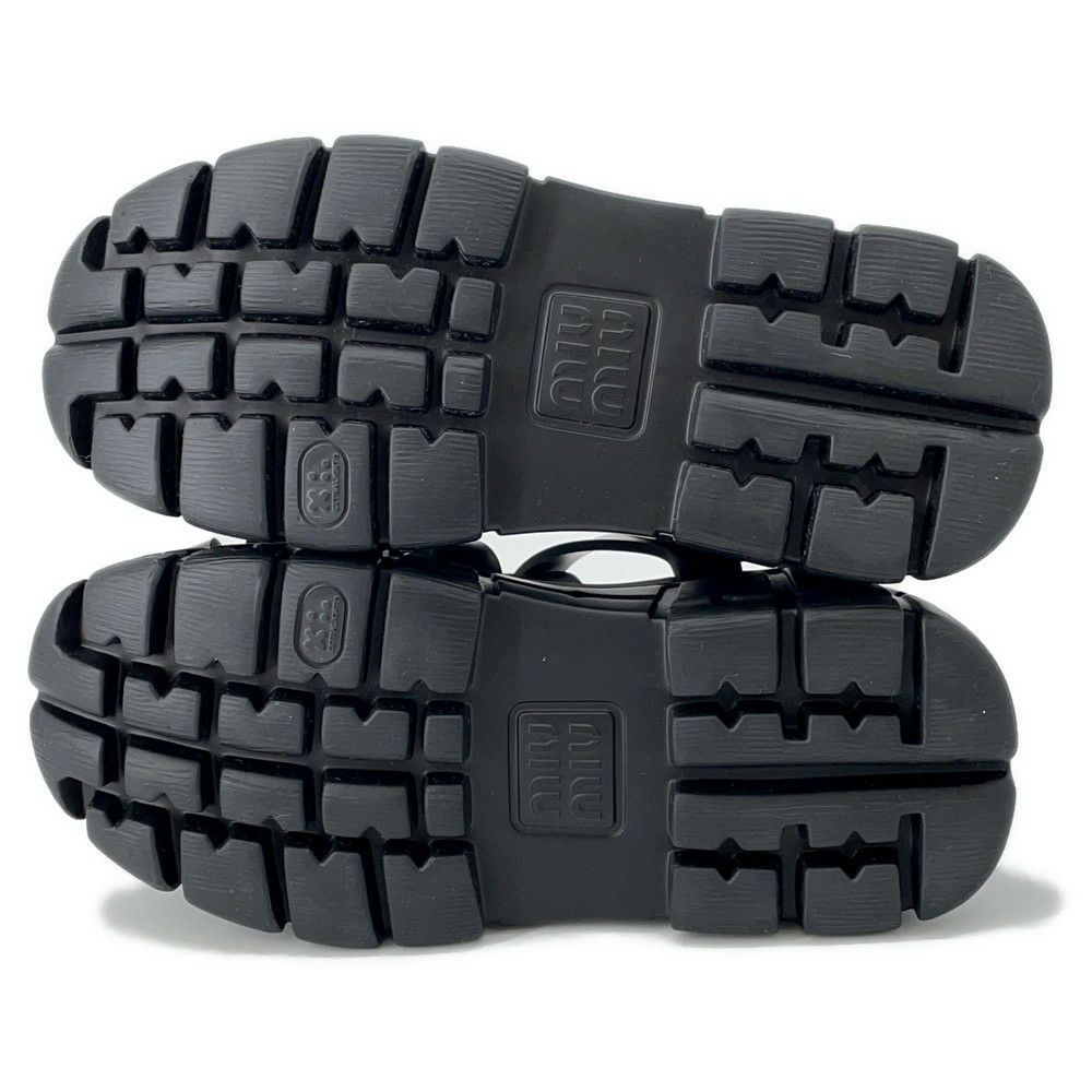 ミュウミュウ サンダル プラットフォーム ラバー レディースサイズ39 5XX605 MIUMIU 靴 黒