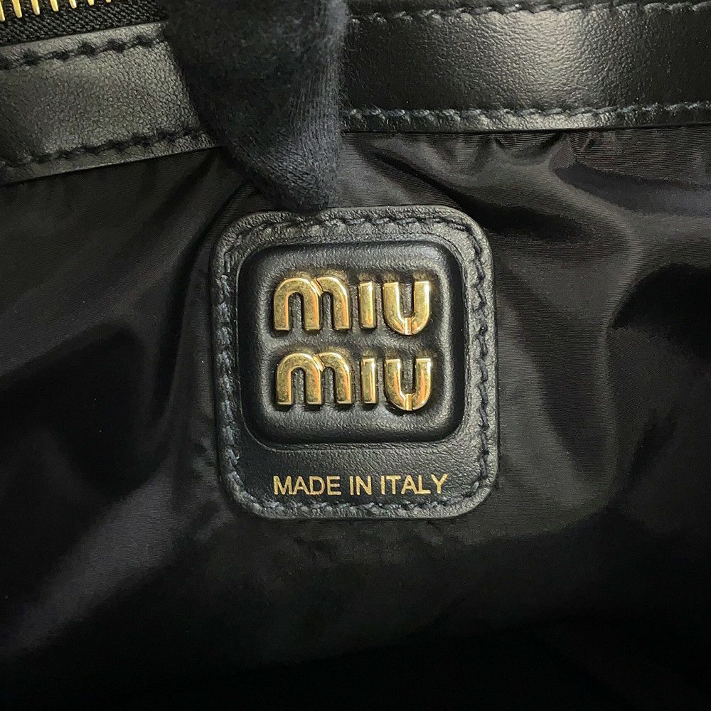 ミュウミュウ ショルダーバッグ ホーボーバッグ レザー 5BC155 MIUMIU 黒 ワンショルダー