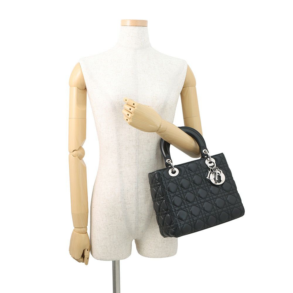 クリスチャン・ディオール ハンドバッグ レディディオール ミディアム ラムスキン CAL44551 Christian Dior 2way 黒