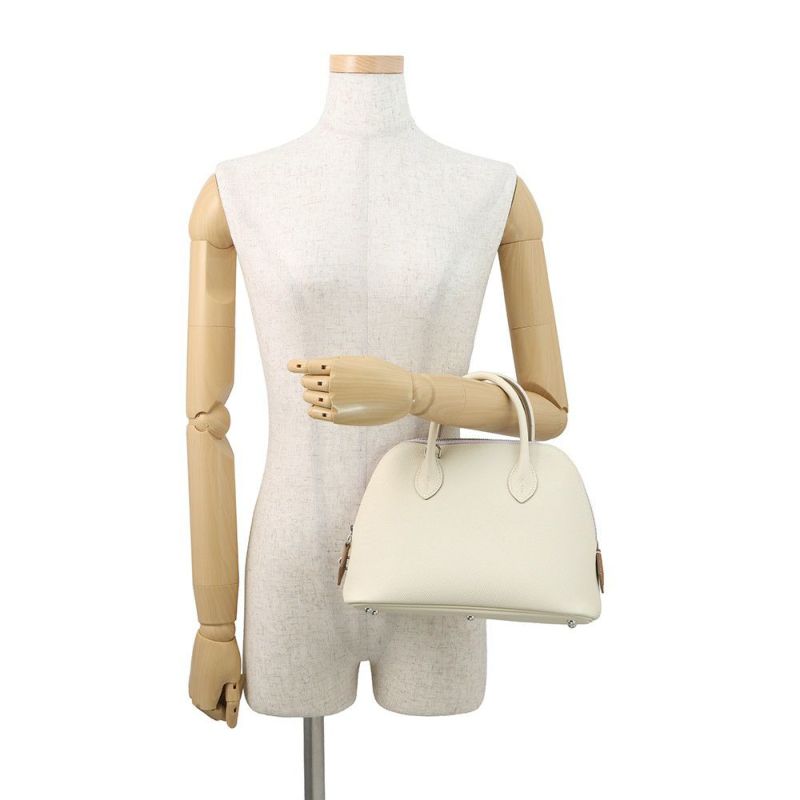 エルメス ボリード1923 25 トリコロール クレ/モーヴペール/ゴールド/シルバー金具 エプソン B刻印 2wayショルダー