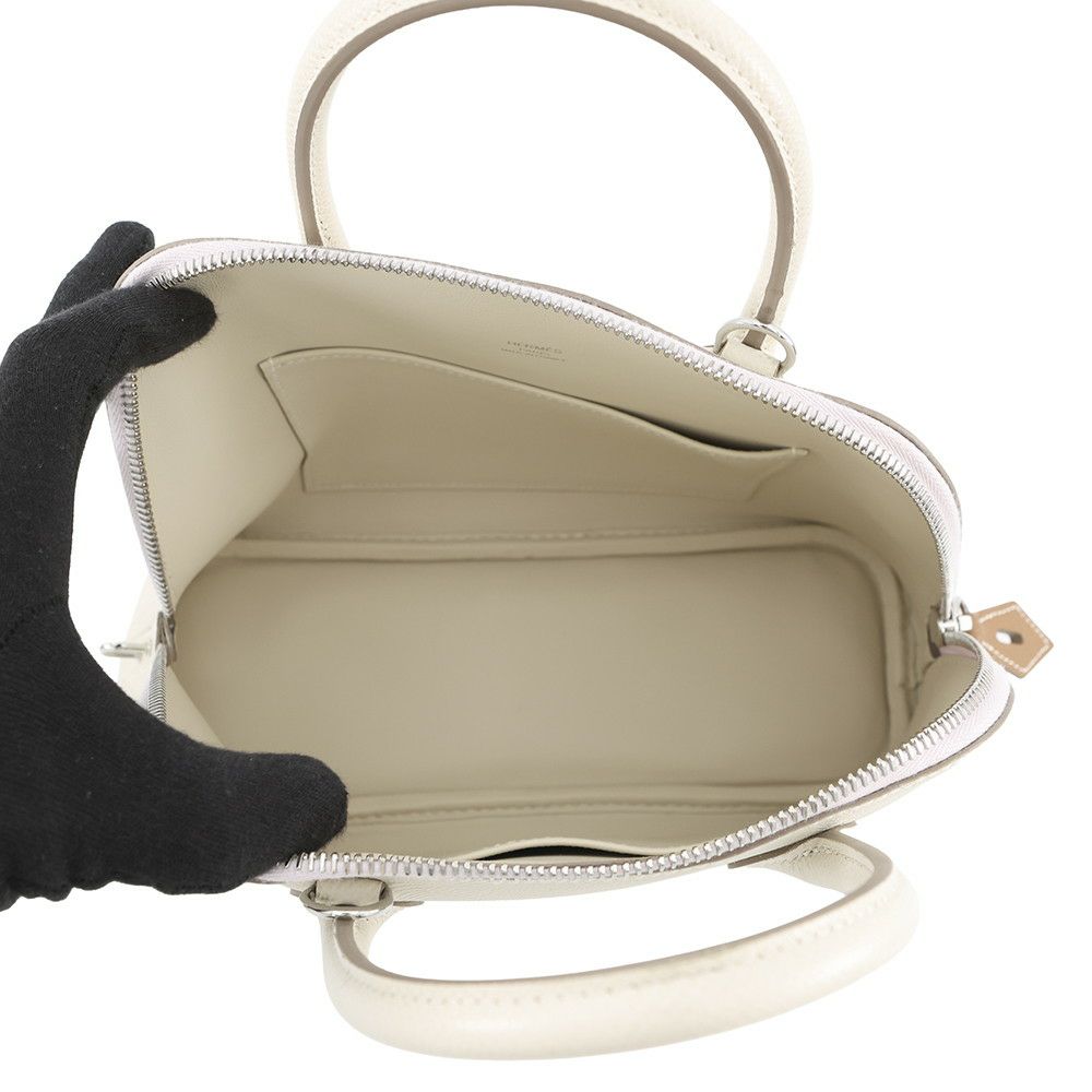 エルメス ボリード1923 25 トリコロール クレ/モーヴペール/ゴールド/シルバー金具 エプソン B刻印 2wayショルダー