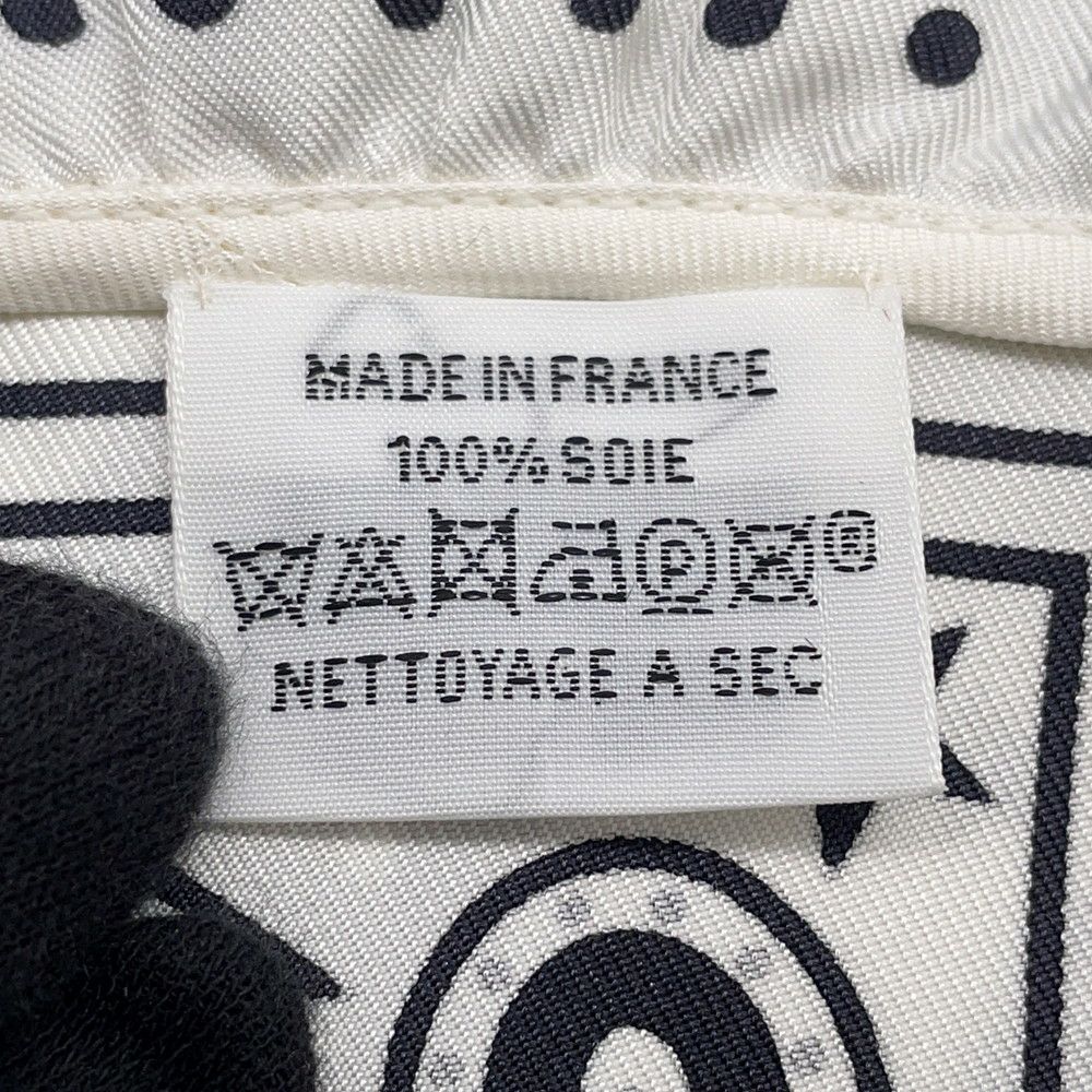 エルメス スカーフ カレ70 バンダナ フリル ブリッド・ドゥ・ガラ・ドット シルク HERMES 2024春夏 白 黒