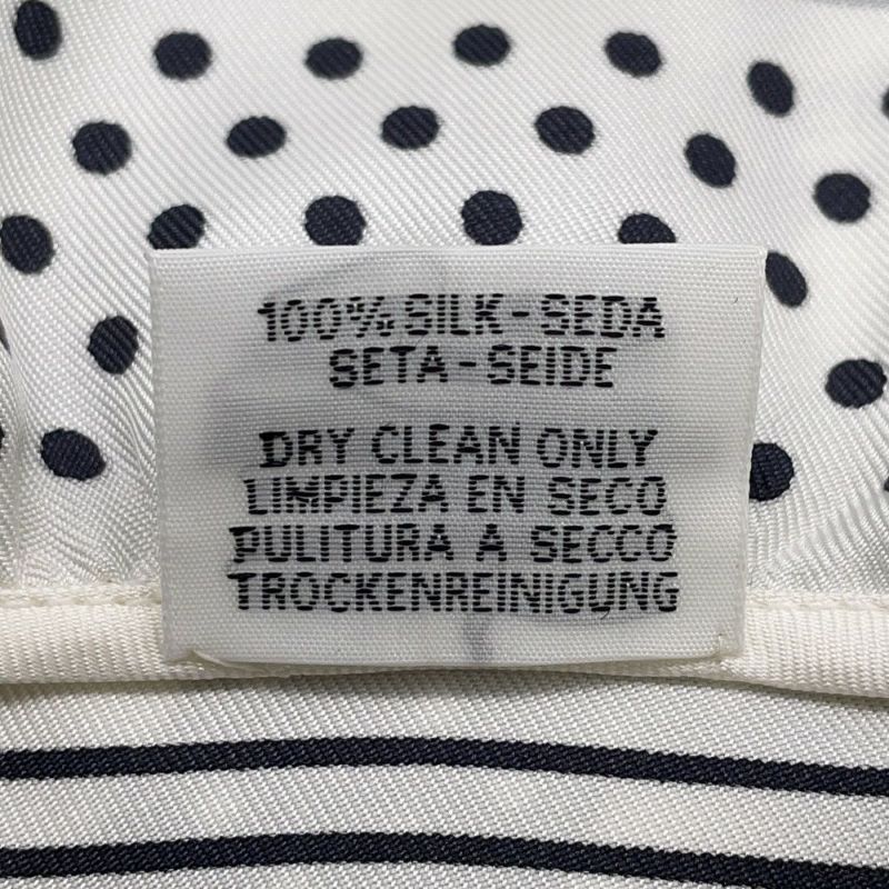 エルメス スカーフ カレ70 バンダナ フリル ブリッド・ドゥ・ガラ・ドット シルク HERMES 2024春夏 白 黒