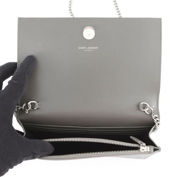 サンローランパリ チェーンウォレット ケイト タッセル クロコ型押しレザー 452159 SAINT LAURENT PARIS 財布