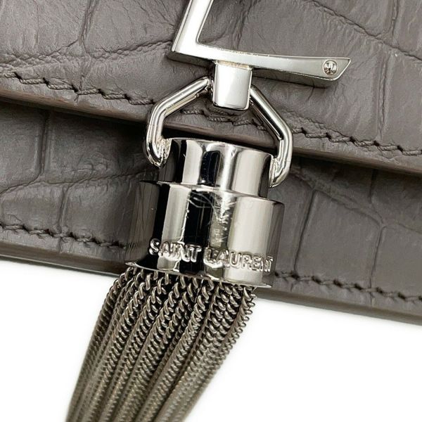 サンローランパリ チェーンウォレット ケイト タッセル クロコ型押しレザー 452159 SAINT LAURENT PARIS 財布