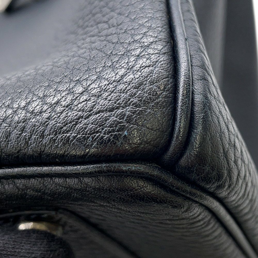 エルメス バーキン35 ブルーインディゴ/シルバー金具 トゴ □H刻印 HERMES Birkin ハンドバッグ 黒