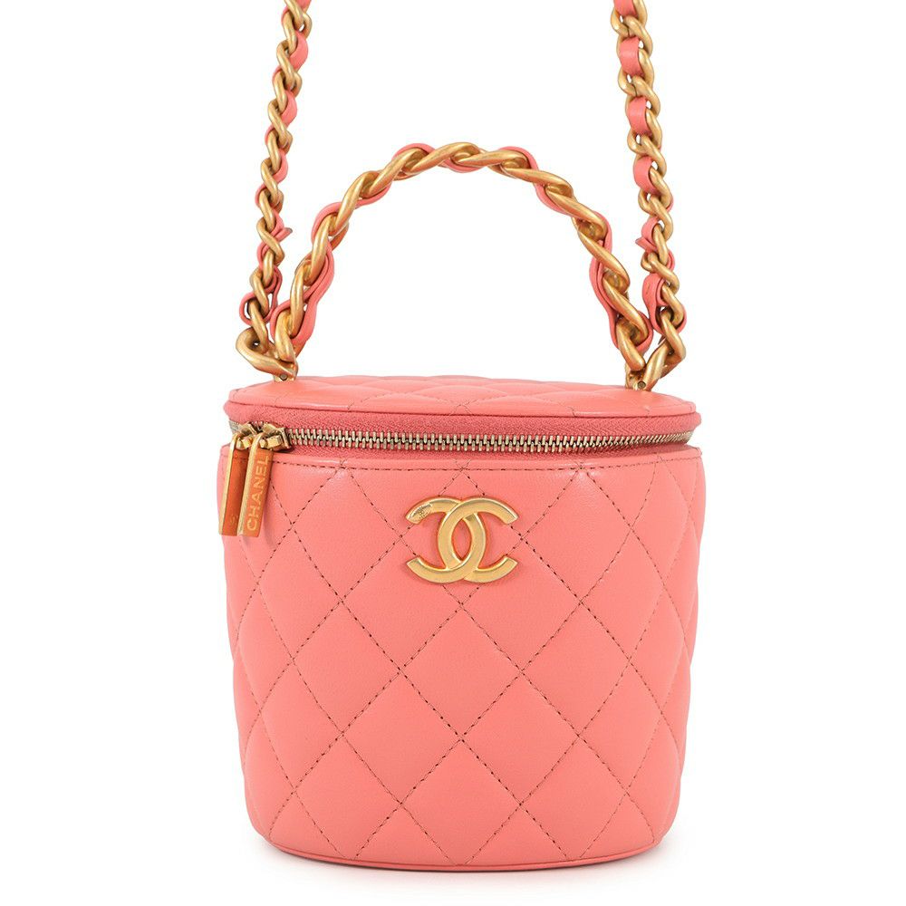 シャネル チェーンショルダーバッグ ココマーク マトラッセ トップハンドル バニティ CHANEL