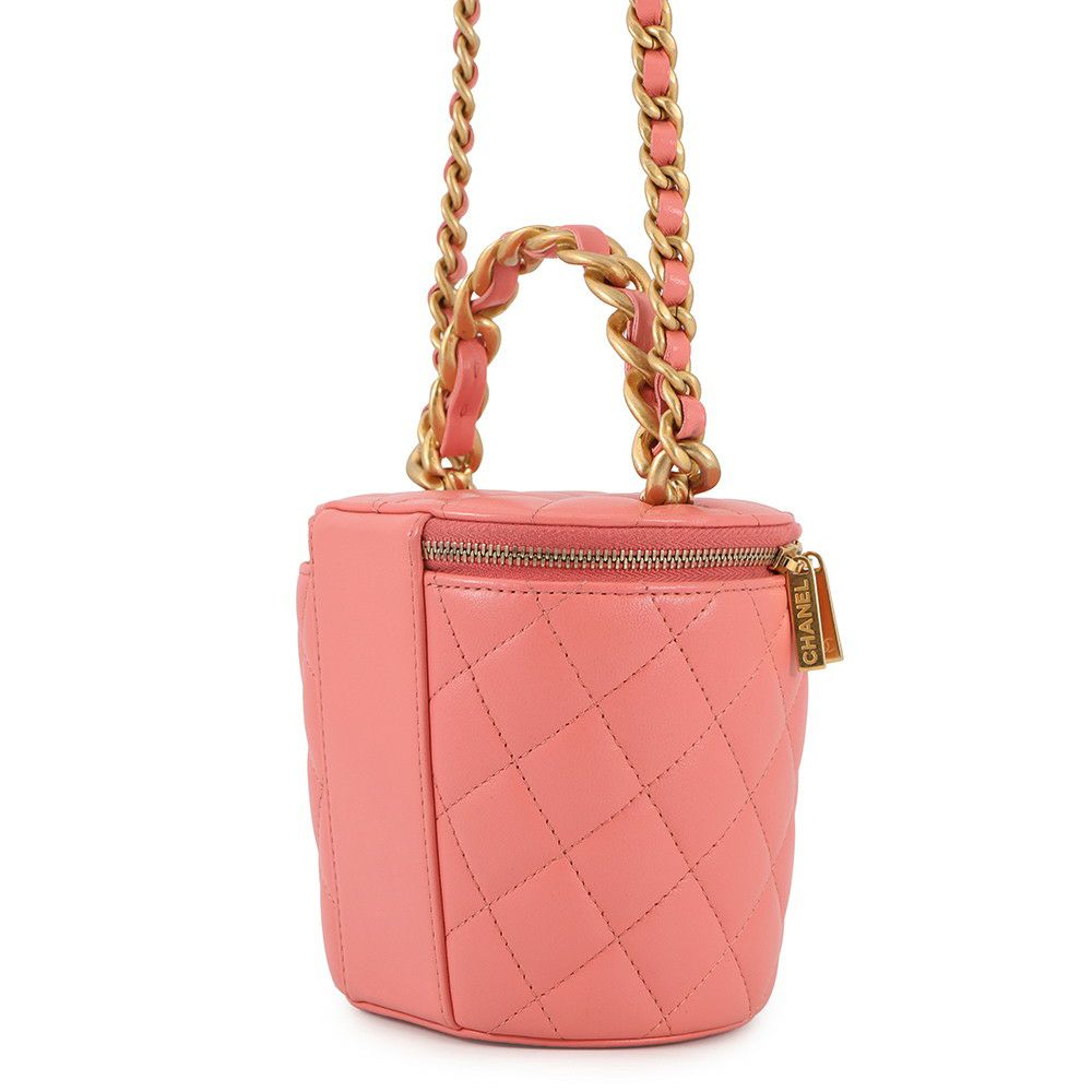 シャネル チェーンショルダーバッグ ココマーク マトラッセ トップハンドル バニティ CHANEL